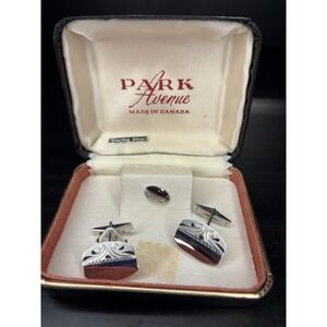 Sterling Silver Park Avenue Tie Clip Cuff Links Set Jewelry Mens Vintage Canada